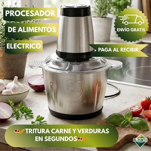 Procesador Eléctrico de Alimentos - ¡Corta, pica y tritura en segundos sin esfuerzo!