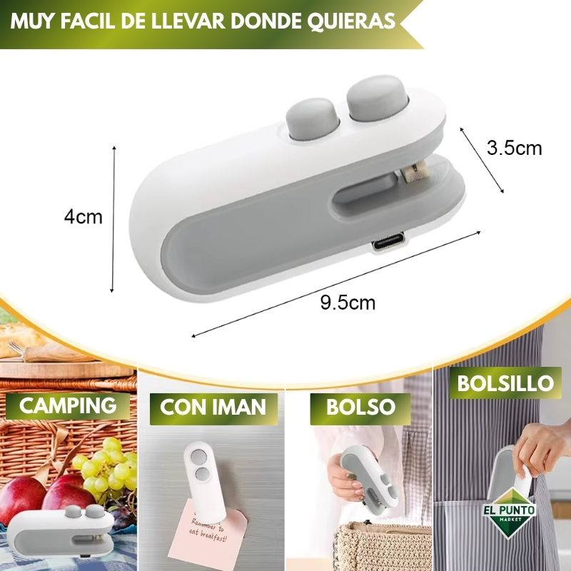 Mini Sellador Portátil Para Bolsas - Mantén Tus Alimentos Frescos por Más Tiempo