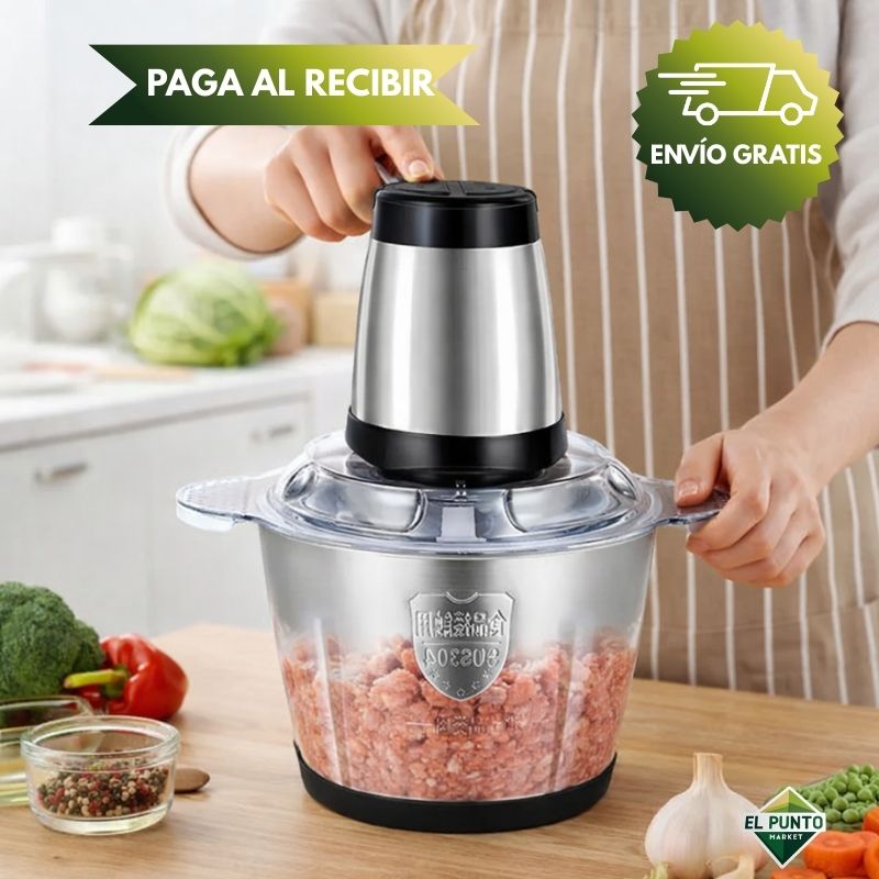 Procesador Eléctrico de Alimentos - ¡Corta, pica y tritura en segundos sin esfuerzo!