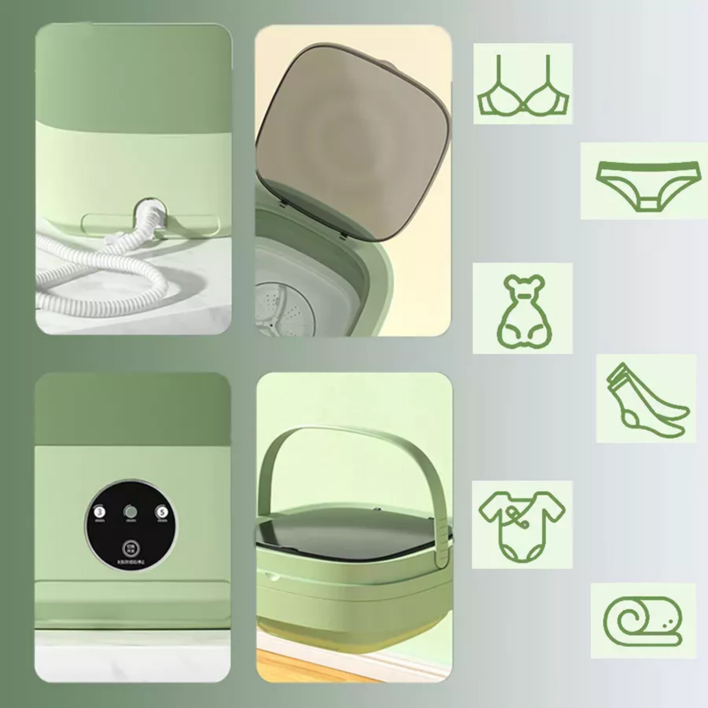 Mini Lavadora Portátil Plegable - Tu ropa lista en minutos sin esfuerzo