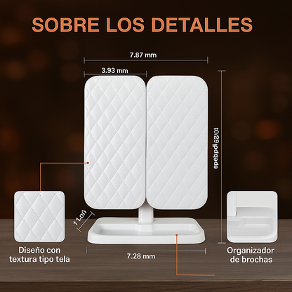 Espejo Luz Led Triplegable de Maquillaje - ¡El accesorio que tu hija siempre quiso!